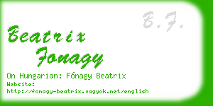 beatrix fonagy business card