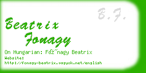 beatrix fonagy business card